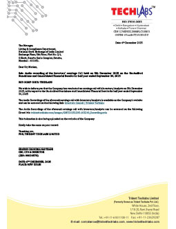 Investors’ earnings Call held on 5th December 2025